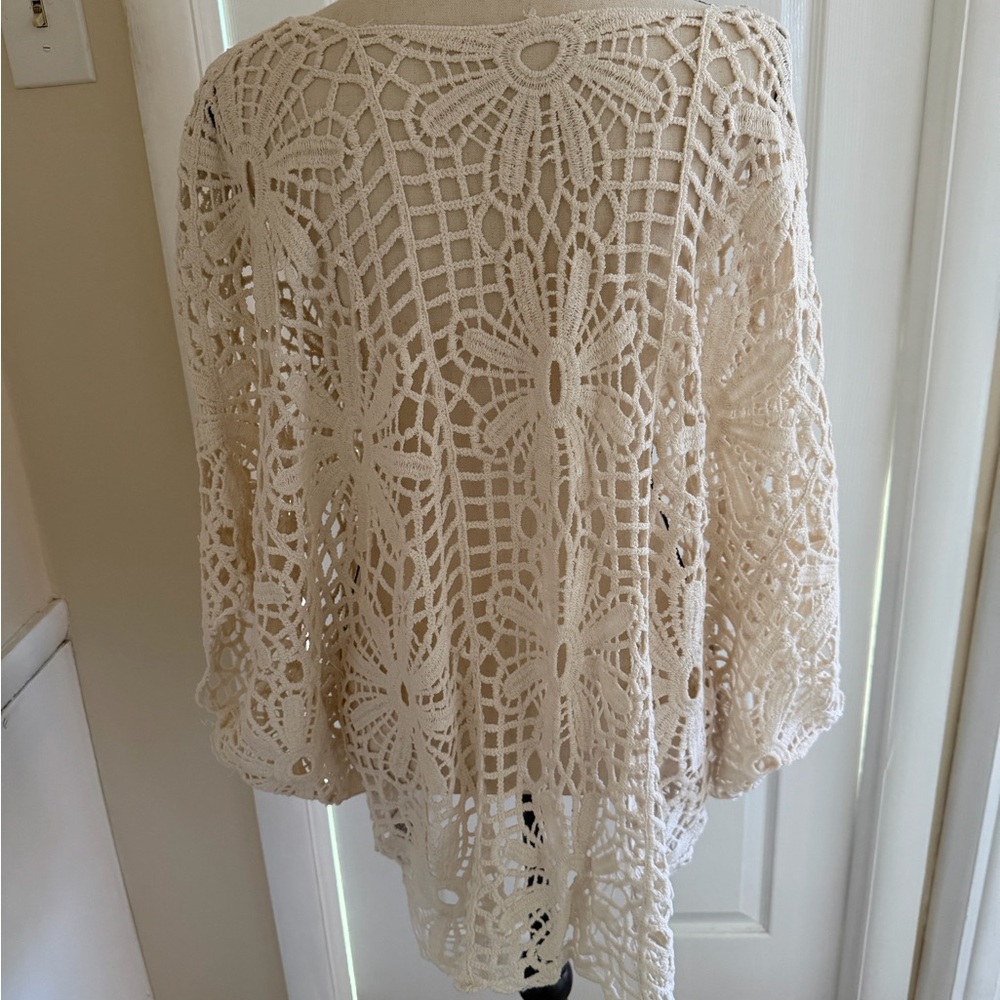 SHEIN Beige Crochet Knit Top - Picture 3 of 5